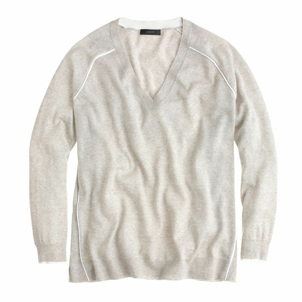 J Crew Wool blend lightweight sweater loose Grey